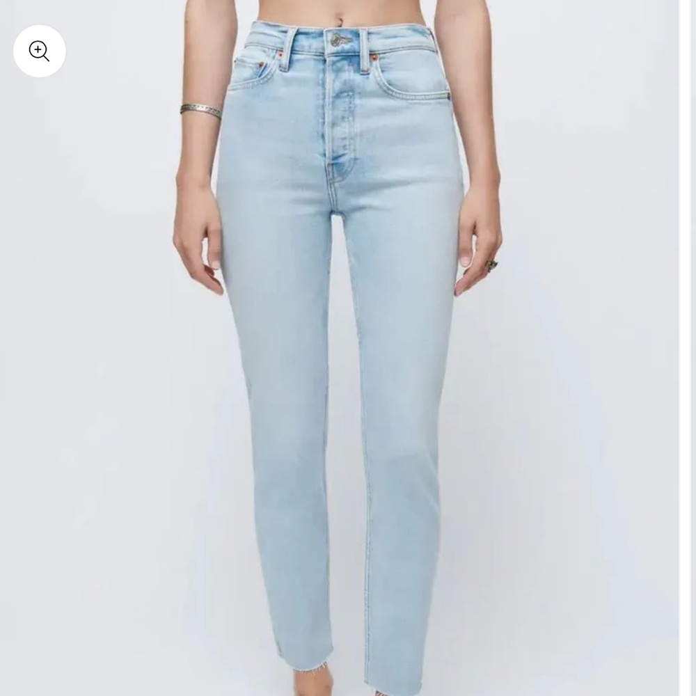 RE/DONE - Comfort Stretch High Rise Ankle Crop in Calm Waters